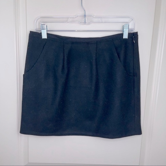 J Crew Black Felted Wool Pocket Mini Skirt 4 - Picture 4 of 14